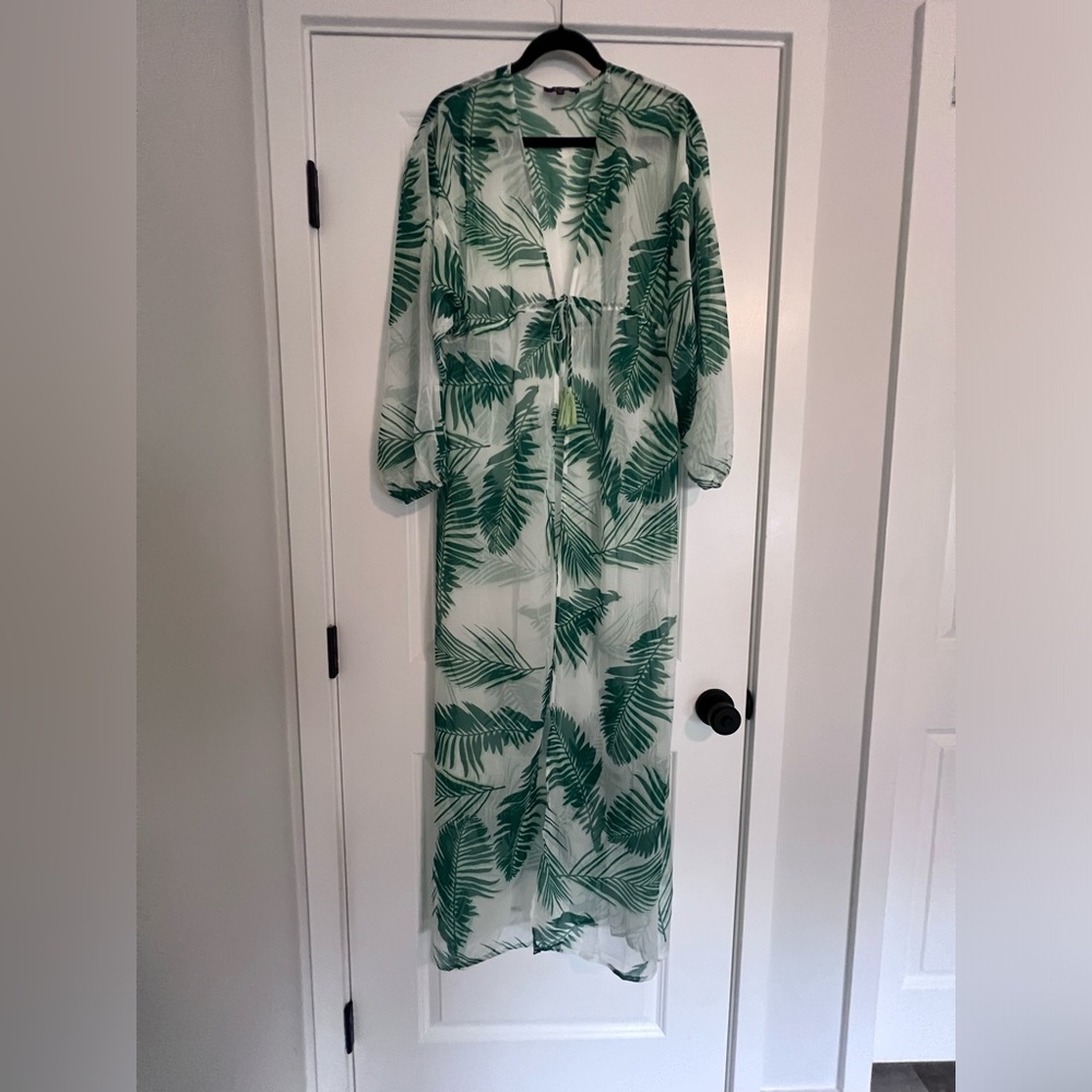 AAKAA Palm Leaf Beach Coverup